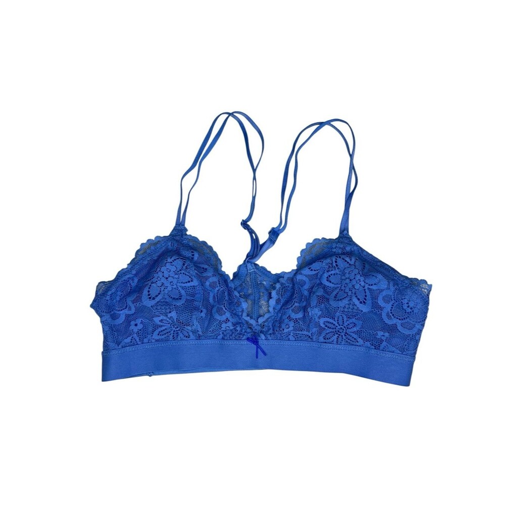 aerie Blue Lace Racerback Bralette Womens Small